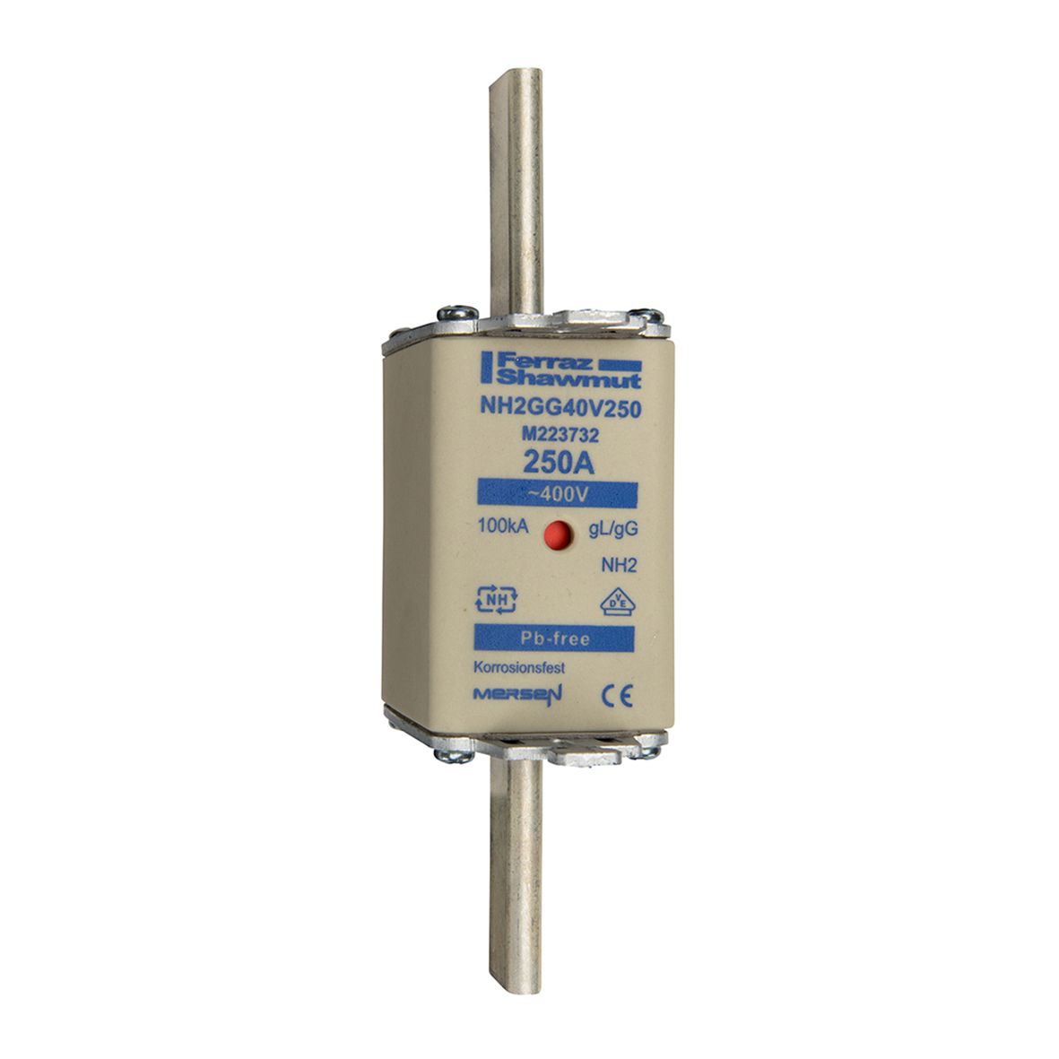 M223732 - NH fuse-link gG, 400VAC, size 2, 250A double indicator/live tags